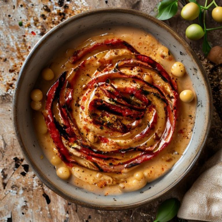 Közlenmiş Kırmızı Biberli Humus