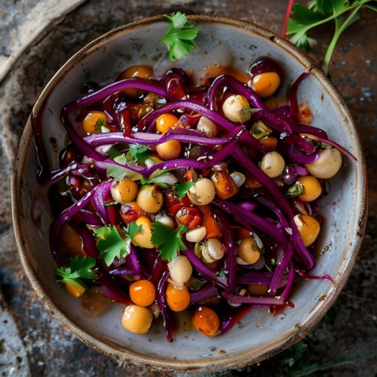 Nar Ekşili Kırmızı Lahana ve Nohut Salatası