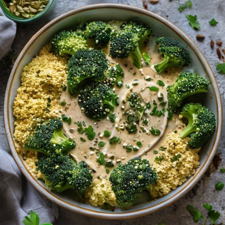 Tahinli Brokoli ve Bulgur Kâsesi