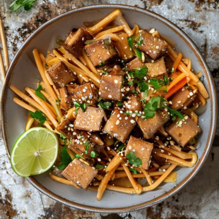 Yer Fıstığı Soslu Tempeh Noodle